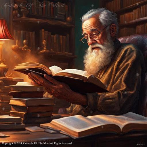 The Tomes of Knowledge In The Hands of a Scholar #portrait Painting reading scholarship writing Digital Art