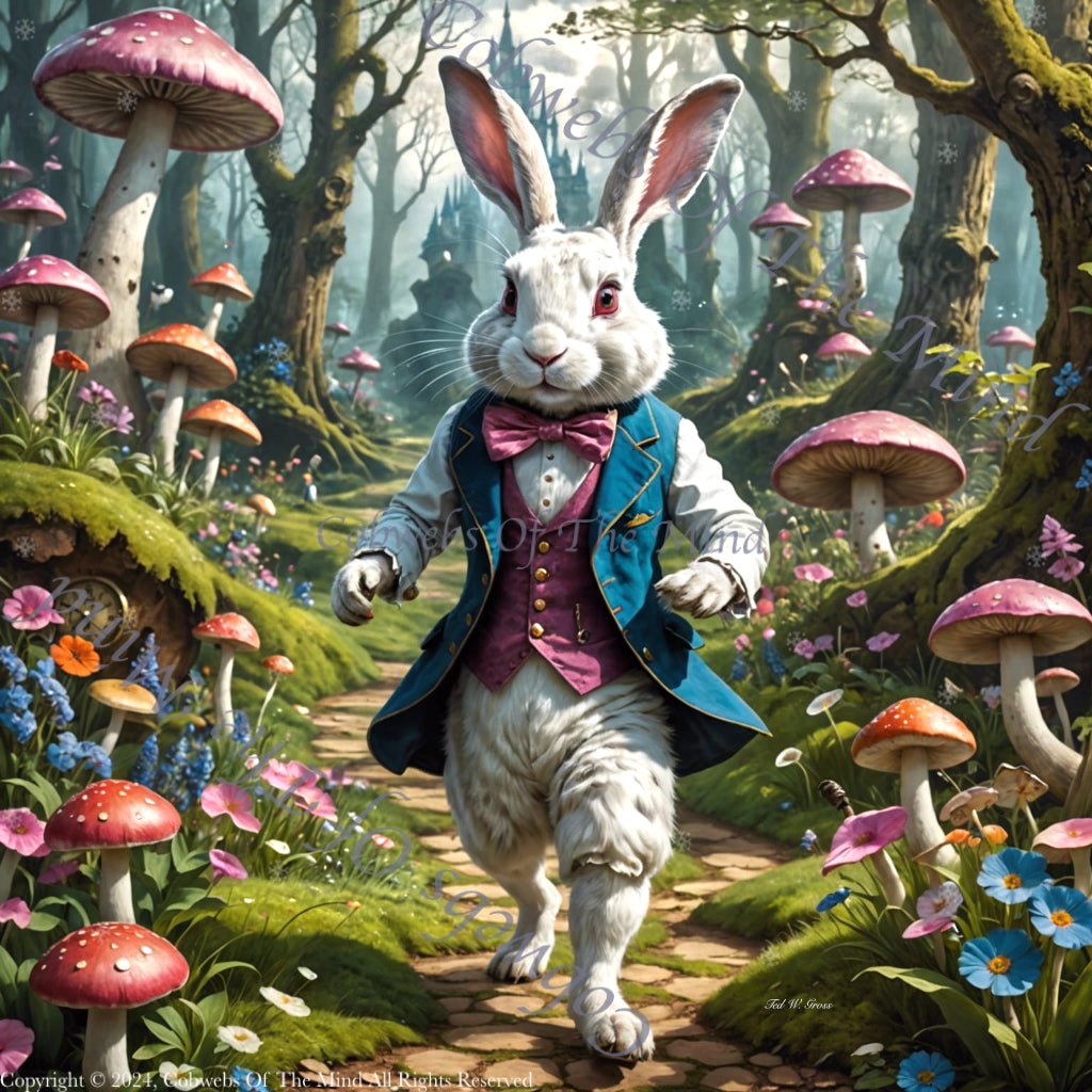 The White Rabbit's Urgent Quest - Digital Art Art > Digital Art > Cobwebs Of The Mind > Abstract > Digital Compositions