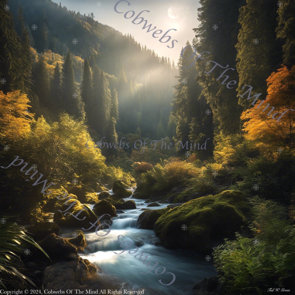 Tranquil Forest Landscape - Digital Art Art > Digital Art > Cobwebs Of The Mind > Abstract > Digital Compositions