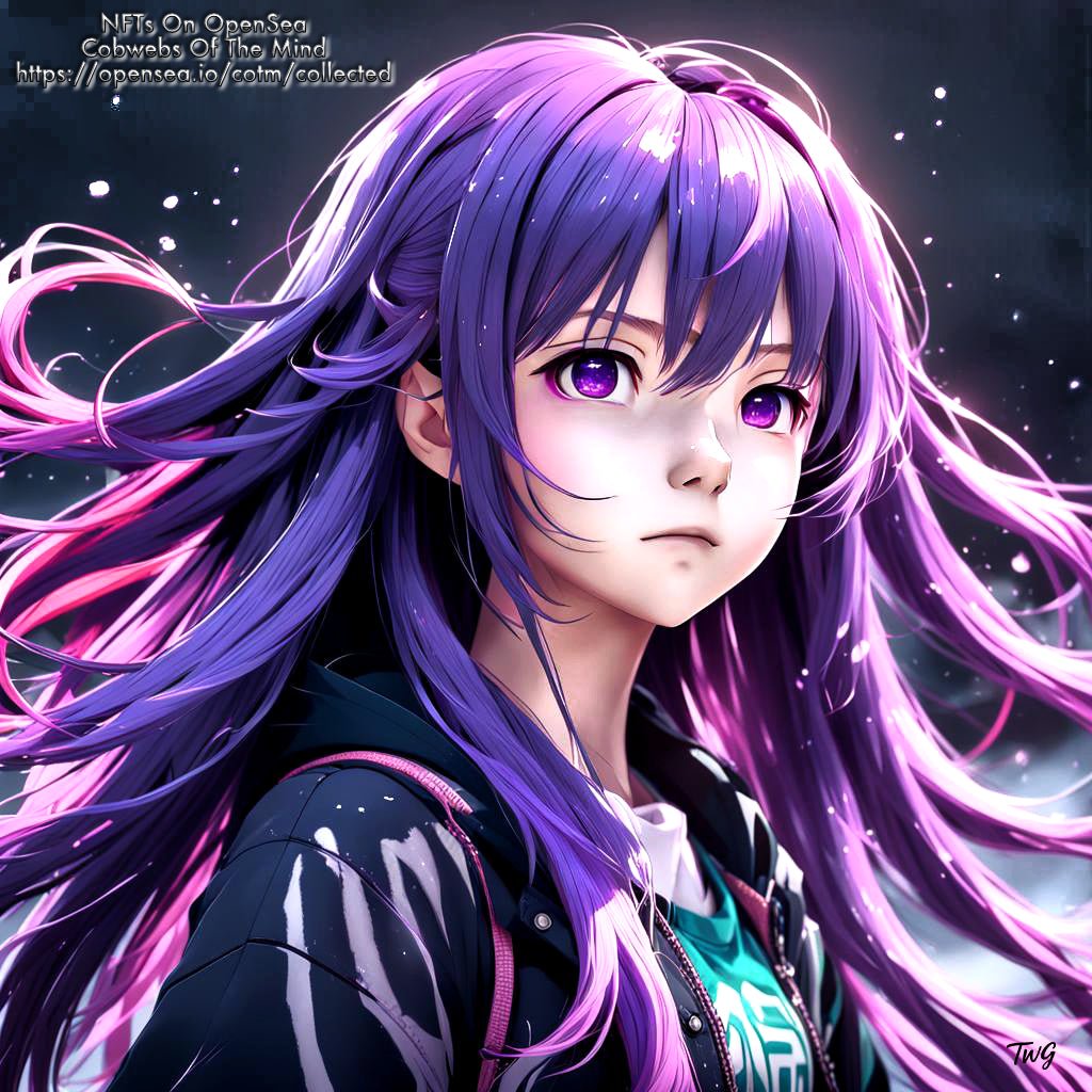 Violet Storm #1 - Anime Tapestry NFT Legendary 1 - Drop - Cobwebs Of The Mind