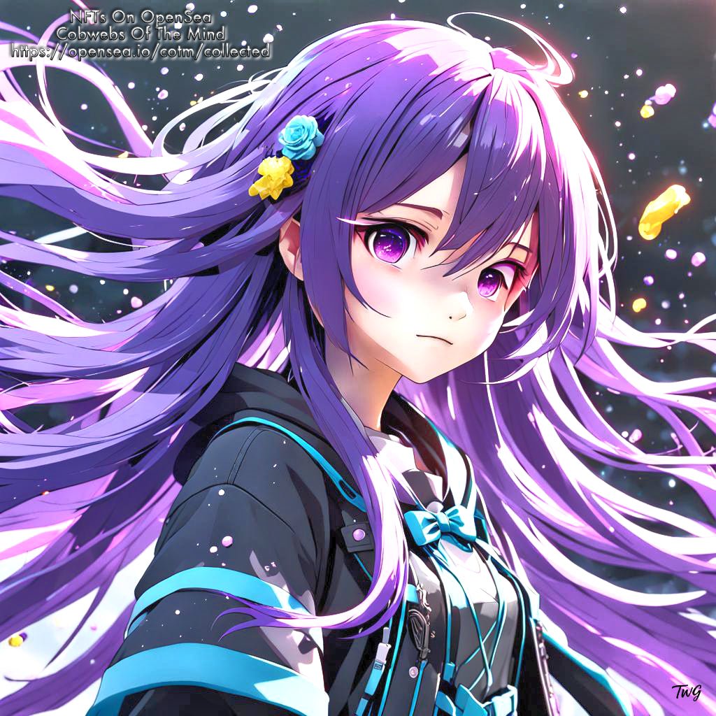 Violet Storm #2 - Anime Tapestry NFT Legendary 1 - Drop - Cobwebs Of The Mind