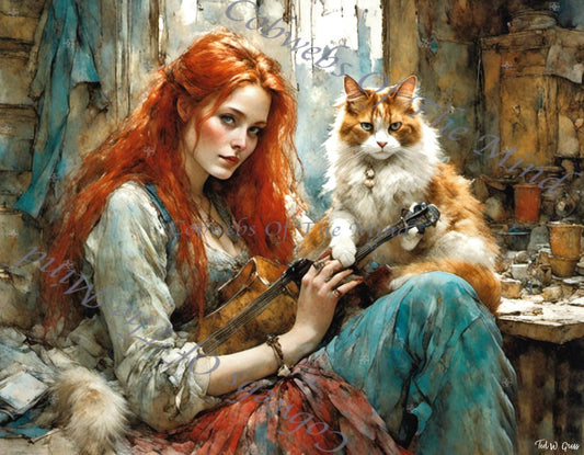 Violinist's Muse - OpenSea NFT Chromatic Companions - Cobwebs Of The Mind