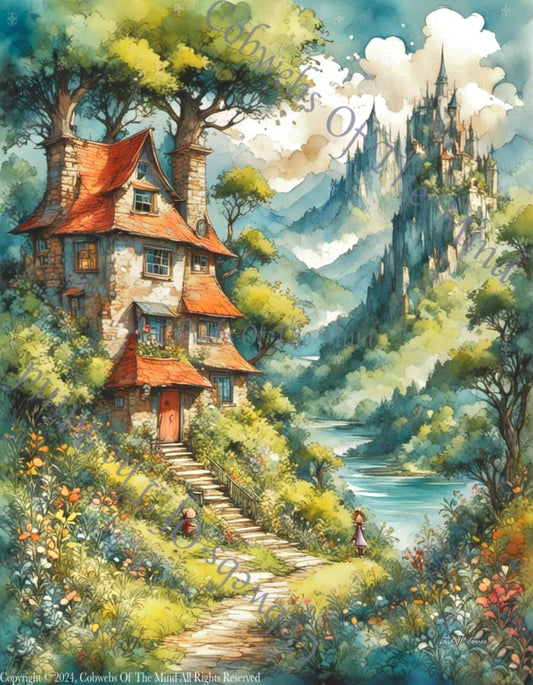 Where Magic Dwells Enchanted Forest Cottage - Digital Art Art > Digital Art > Cobwebs Of The Mind > Abstract > Digital Compositions