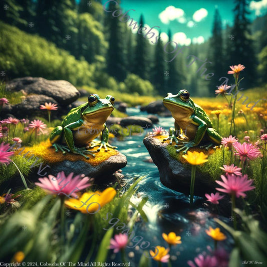 Whimsical Forest Frogs - Digital Art Art > Digital Art > Cobwebs Of The Mind > Abstract > Digital Compositions
