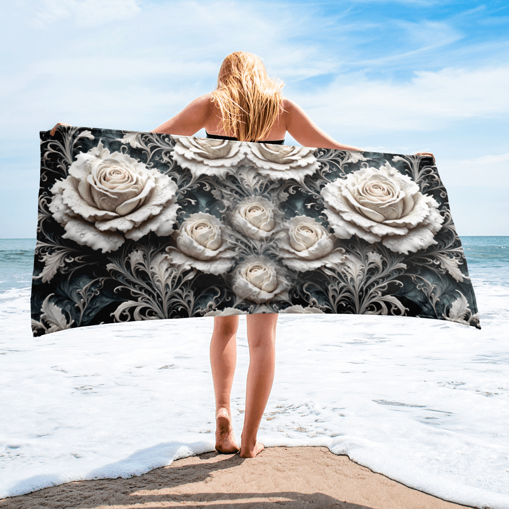White Rose Lace - 30*60 Bath & Beach Towel Bath & Beach Towel