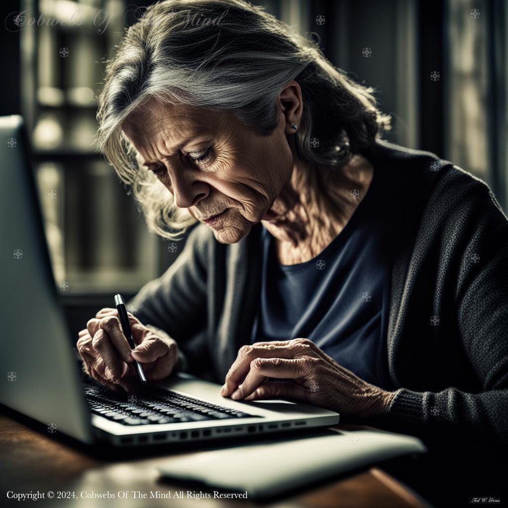 With Arthritic Fingers and a Clear Mind, She Types Out Her Memoirs Digital Art