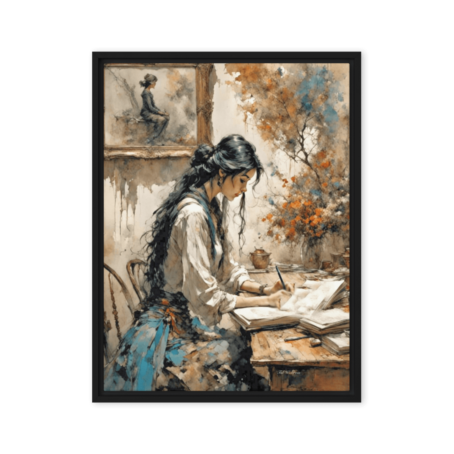 Writer's Sanctuary - Framed Canvas Home & Garden > Decor > Artwork > Posters, Prints, & Visual Artwork