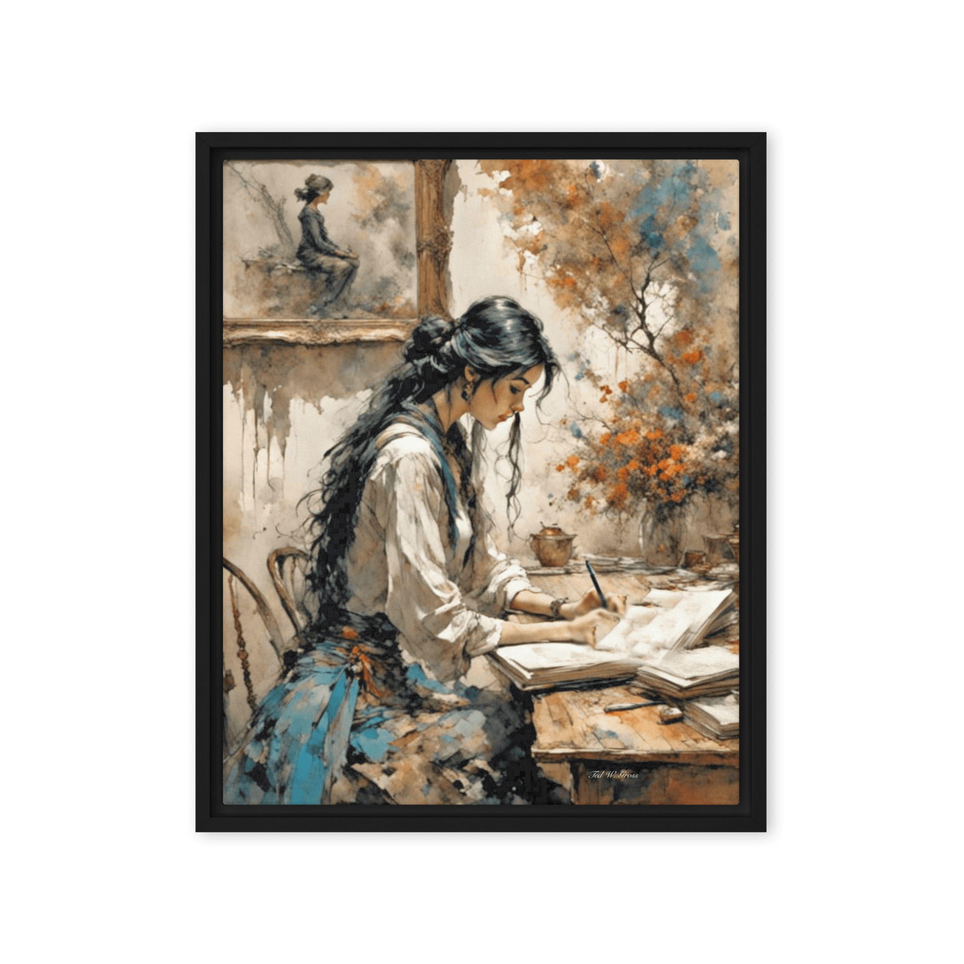 Writer's Sanctuary - Framed Canvas Home & Garden > Decor > Artwork > Posters, Prints, & Visual Artwork